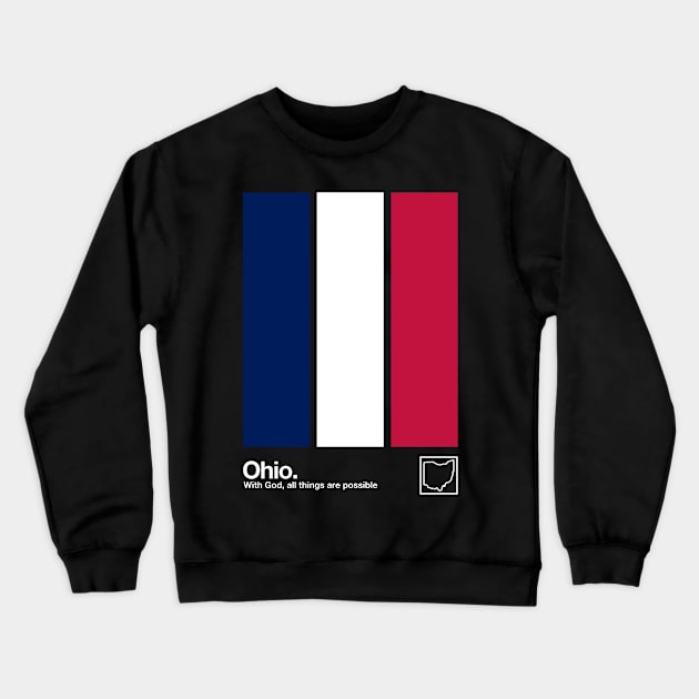 Ohio Flag  // Original Minimalist Artwork Poster Design Crewneck Sweatshirt by DankFutura